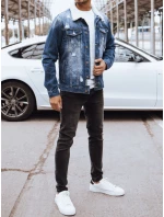 Pánská modrá džínová bunda FashionStreet TX4580 Pánská modrá džínová bunda FashionStreet TX4580