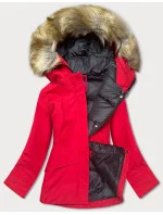 ZIMOWA KURTKA DAMSKA Z KAPTUREM CZERWONA model 21242564 - Ann Gissy
