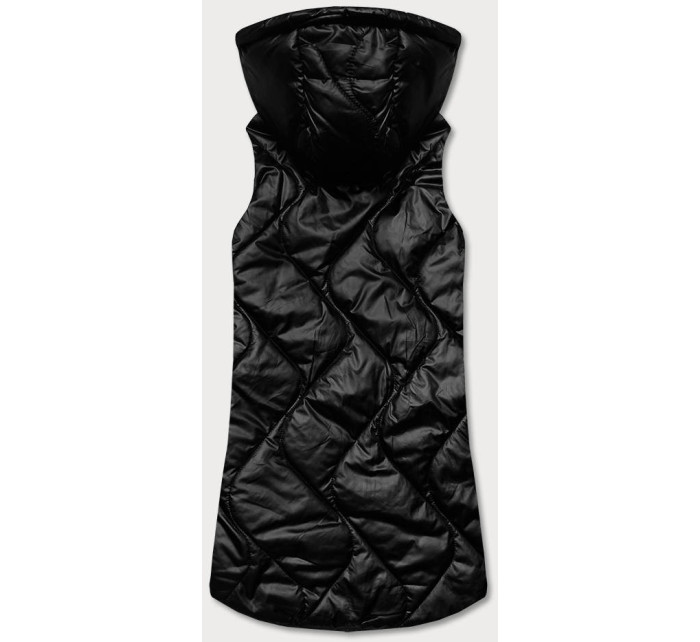 Černá dámská vesta s kapucí (B0129-1)