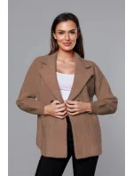 Tmavě béžový krátký přehoz přes oblečení typu alpaka model 18059137 - MADE IN ITALY Tmavě béžový krátký přehoz přes oblečení typu alpaka model 18059137 - MADE IN ITALY