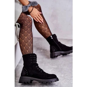 Semišove boty S Cvoky Černe Palmira