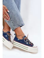 Dámské Tenisky Na Platformě GOE RR2N4103 Tmavě Modré Dámské Tenisky Na Platformě GOE RR2N4103 Tmavě Modré