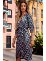 M668 Zavinovací šaty s potiskem - model 1 M668 Zavinovací šaty s potiskem - model 1