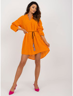 Bavlněné ležérní šaty OCH BELLA v oranžové barvě