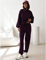 Dámská souprava z velurového úpletu v barvě lilku FashionStreet AY1251 Dámská souprava z velurového úpletu v barvě lilku FashionStreet AY1251
