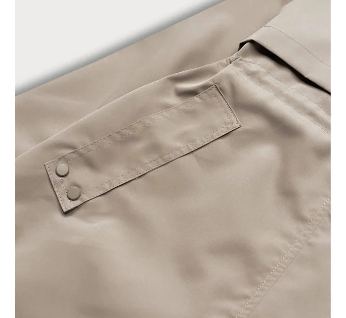 Tenká béžová dámská bunda s podšívkou (B8128-12)