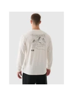 Pánské tričko oversize s potiskem a dlouhým rukávem 4F 4FWAW24TLONM315-11S Pánské tričko oversize s potiskem a dlouhým rukávem 4F 4FWAW24TLONM315-11S