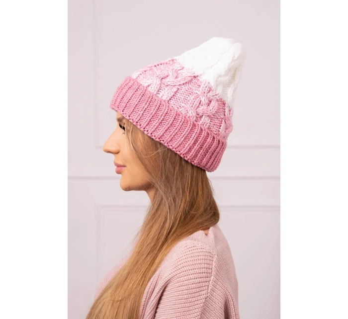 Dámská čepice Samara K346 powder pink+ecru Dámská čepice Samara K346 powder pink+ecru