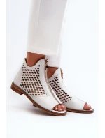 Ažurové Sandály Na Zip Bílé model 21659870 - Zazoo