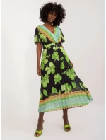 Sukienka DHJ SK  czarno zielony model 20105439 - FPrice