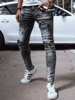 Pánské černé džínové kalhoty FashionStreet UX4355