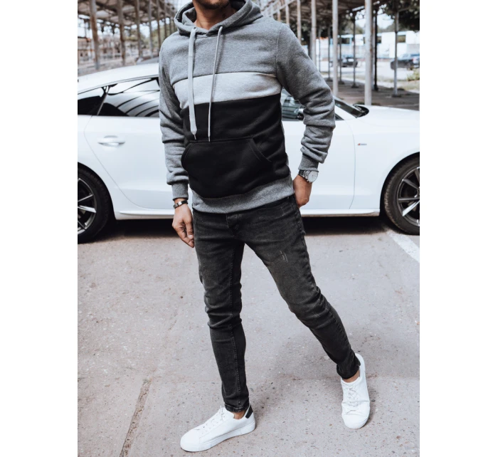 Pánská mikina s kapucí tmavě šedá model 21979596 - Dstreet Pánská mikina s kapucí tmavě šedá model 21979596 - Dstreet