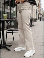 Spodnie damskie jeansowe z wysokim stanem beżowe model 22173047 - FashionStreet