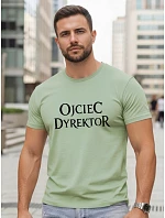 Tshirt męski klasyczny z napisem bawełniany zielony model 22217862 - FashionStreet Tshirt męski klasyczny z napisem bawełniany zielony model 22217862 - FashionStreet