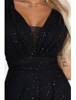 Večerní dlouhé šaty s  a hlubokým výstřihem černé model 21422851 - numoco basic