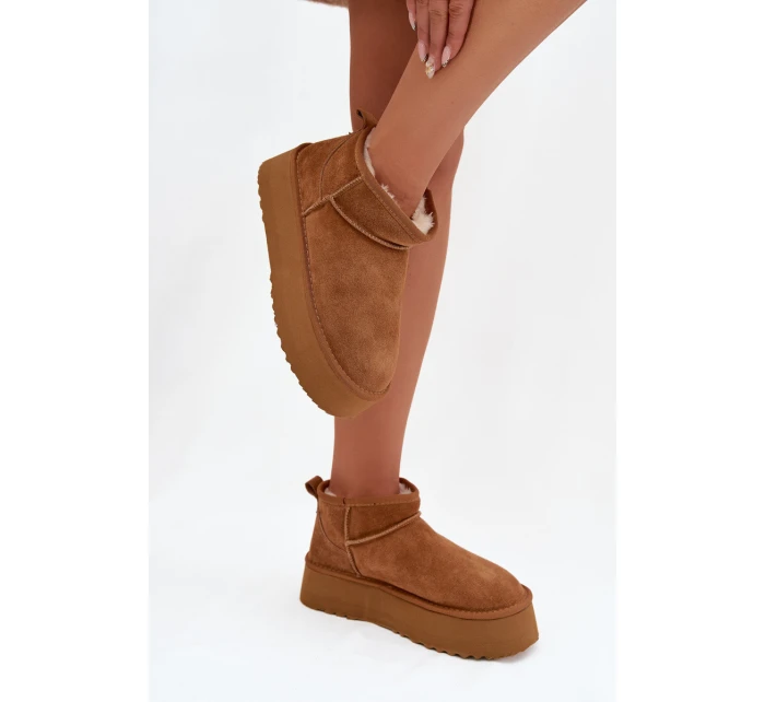 Dámské sněhule z přírodního semiše Camel model 21821905 - Boto