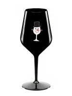 SNĚHULÁČEK - černá nerozbitná sklenice na víno 470 ml SNĚHULÁČEK - černá nerozbitná sklenice na víno 470 ml