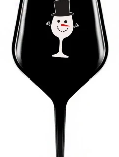 SNĚHULÁČEK - černá nerozbitná sklenice na víno 470 ml