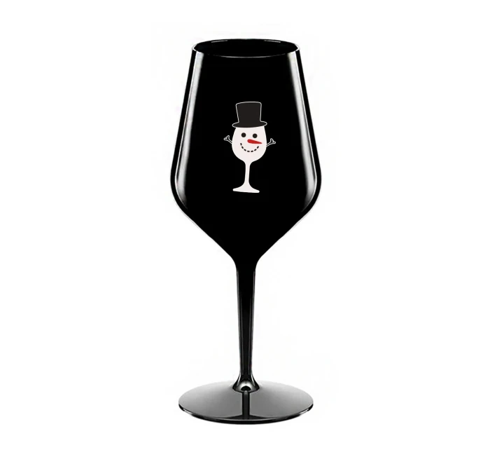 SNĚHULÁČEK - černá nerozbitná sklenice na víno 470 ml SNĚHULÁČEK - černá nerozbitná sklenice na víno 470 ml