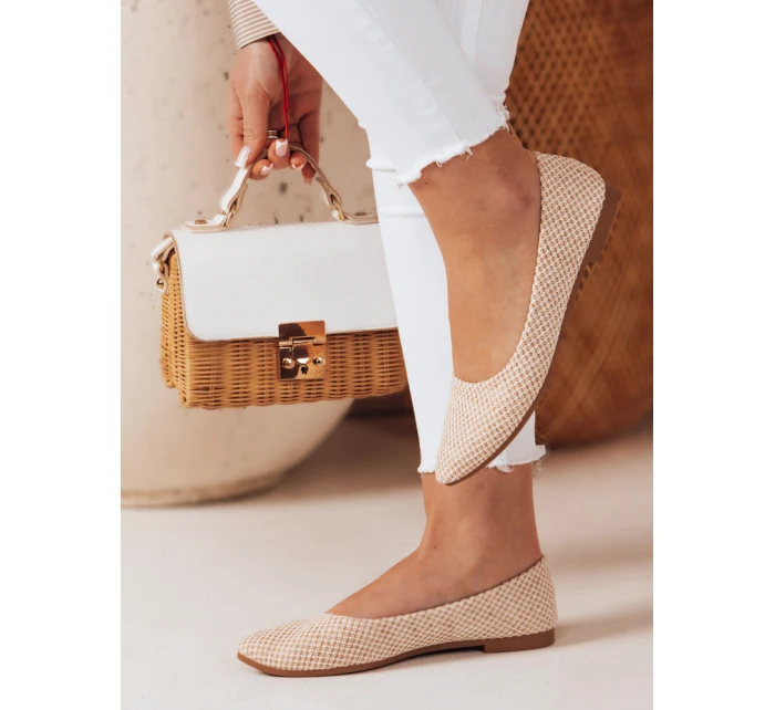 Dámské semišové baleríny s podpatkem white Dstreet model 21984662 - FashionStreet