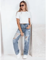 Dámské džínové kalhoty s dírami modré model 21992810 - Dstreet Dámské džínové kalhoty s dírami modré model 21992810 - Dstreet