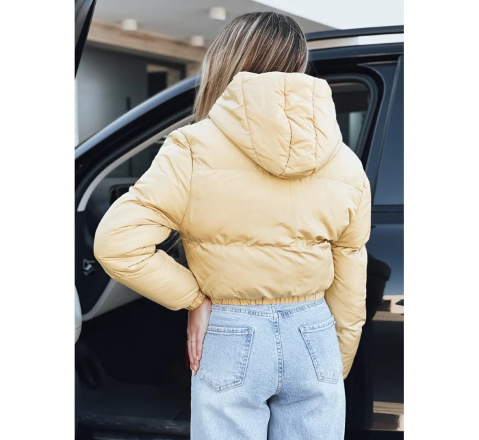Dámská krátká zimní bunda s kapucí žlutá FashionStreet TY5360