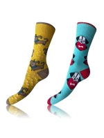 Veselé ponožky 2 páry CRAZY SOCKS 2x - BELLINDA - světle modrá