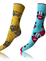 Veselé ponožky 2 páry CRAZY SOCKS 2x - BELLINDA - světle modrá