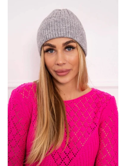 Tenká čepice světle šedá model 18750507 - K-Fashion Tenká čepice světle šedá model 18750507 - K-Fashion