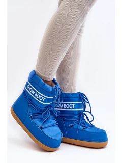 Dámské vázané sněhové boty modré model 21642407 - Boto