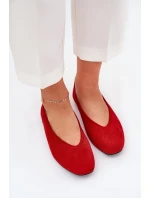 Klasické Baletky Z Eko Semiše Červené model 21687300 - Boto Klasické Baletky Z Eko Semiše Červené model 21687300 - Boto