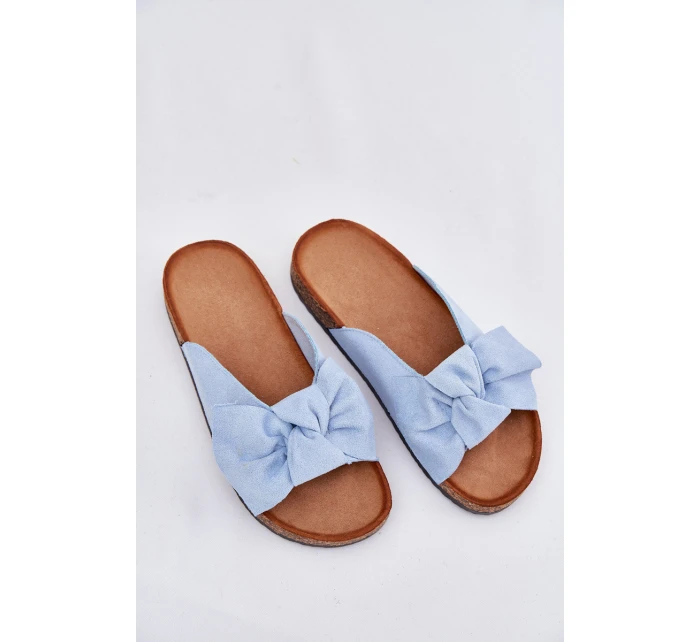 Dámské Pantofle Na S Mašlí Modré model 21701483 - Boto Dámské Pantofle Na S Mašlí Modré model 21701483 - Boto