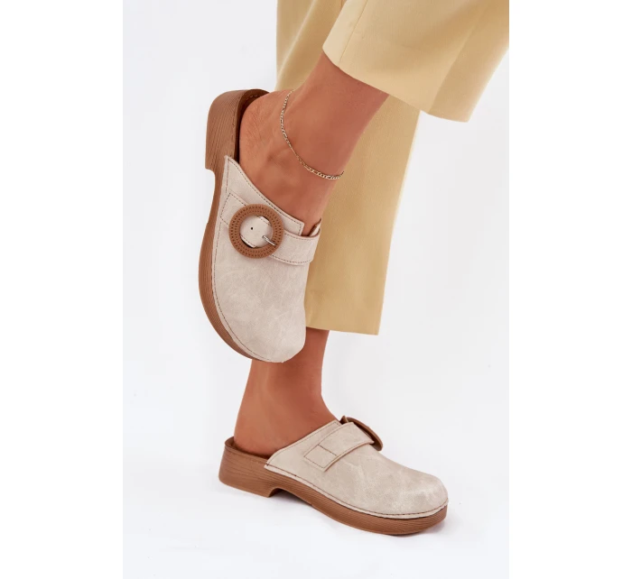 Dámské Pantofle S Přezkou Inblu Béžové TF000001 Dámské Pantofle S Přezkou Inblu Béžové TF000001