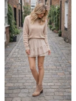 Odkryté Kožené Kovářské Dámské Boty na Podpatku S.Barski HY61-8012 Hnědé