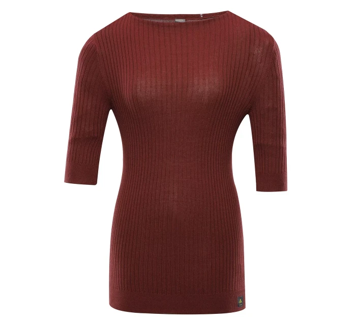 Dámské triko s tříčtvrtečním rukávem nax NAX NOVAKA madder brown Dámské triko s tříčtvrtečním rukávem nax NAX NOVAKA madder brown