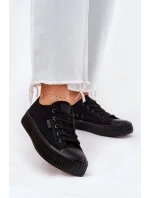 Dámské plátěné tenisky na platformě Big Star – černé