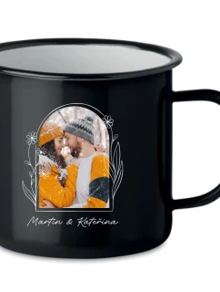 Personalizovaný retro plecháček s květinový ohraničením 