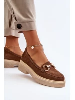 Zazoo 3429 Zamszové Dámské Mokasíny S Ozdobou Hnědé