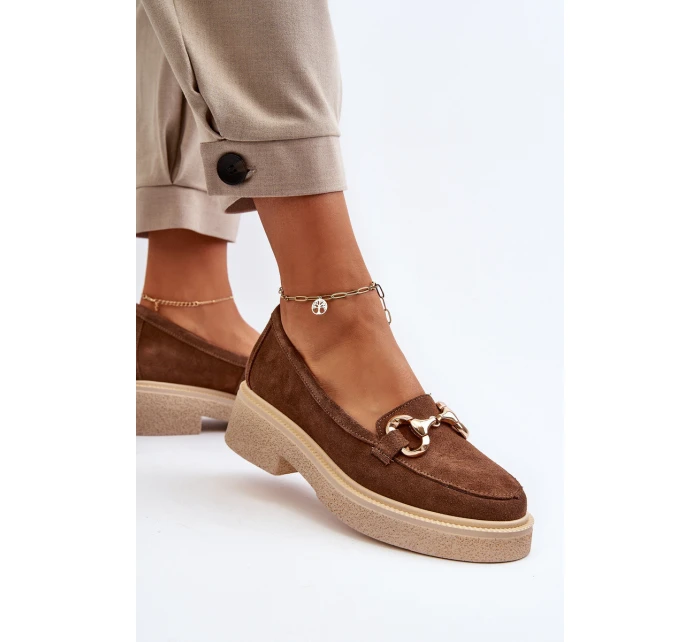 Zazoo 3429 Zamszové Dámské Mokasíny S Ozdobou Hnědé