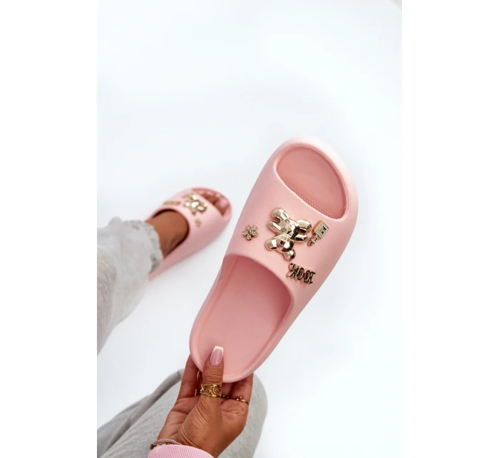 Dámské lehké pěnové žabky s ozdobami růžové Orchia Dámské lehké pěnové žabky s ozdobami růžové Orchia