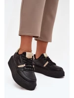 Dámské Sneakersy Na Platformě Big Star SS274360 Černé Dámské Sneakersy Na Platformě Big Star SS274360 Černé