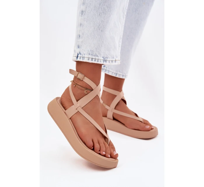 Dámské sandály na platformě Béžové model 22038413 - Boto