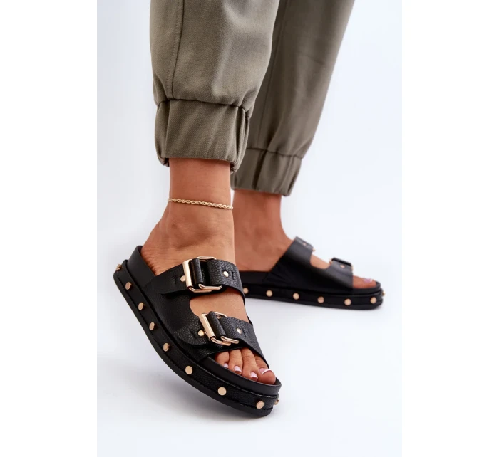 Dámské pantofle na platformě Big Star Černá