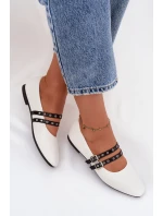 Dámské baleríny s pásky Deliora – bílé