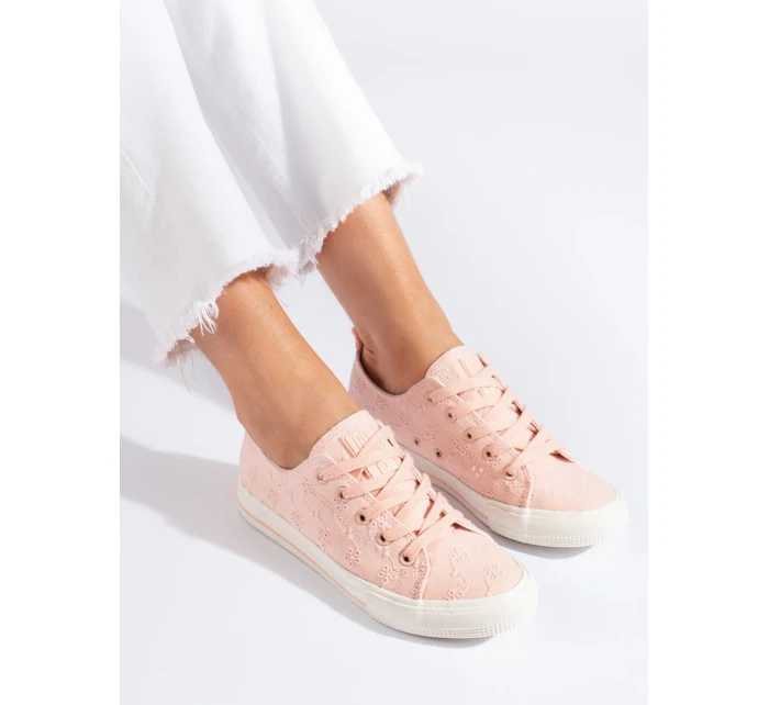 Trendy tenisky růžové dámské bez podpatku Trendy tenisky růžové dámské bez podpatku