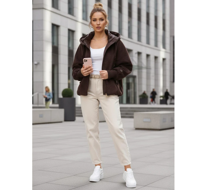 Kurtka damska przejściowa z kapturem brązowa model 22035968 - FashionStreet