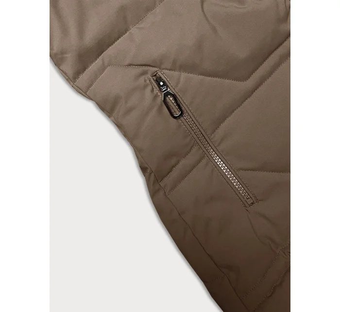 Béžová dámská zimní bunda s kapucí model 21246933 - J.STYLE