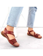 Kožené pohodlné sandály W model 22119032 red - Rieker