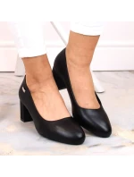 Černé lodičky Sergio Leone W SK314A s ozdobným sloupkem Černé lodičky Sergio Leone W SK314A s ozdobným sloupkem