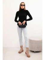 Dámský svetr z viskózy s rolákem a dlouhým rukávem černý Dámský svetr z viskózy s rolákem a dlouhým rukávem černý